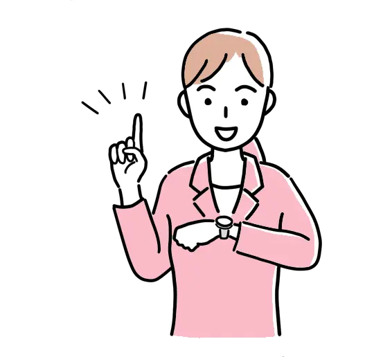 腕時計を見る女性のイラスト
